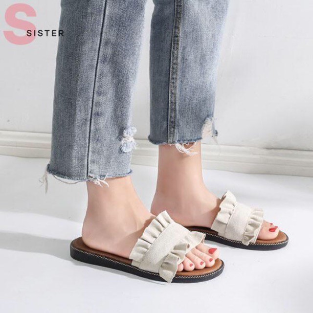 ✽✒✙CCshop รองเท้าแตะ Dolly ทรงระบาย 3สี เจ้าแรก พร้อมส่งจากกทม