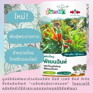 GGEW พริกขึ้หนูพัฒนฉันท์ 150เมล็ด ตราศรแดง พริกช่อ แบบเม็ดใหญ่เมล็ดพันธุ์พระราชทาน จันกะผัก Bunch Chilli