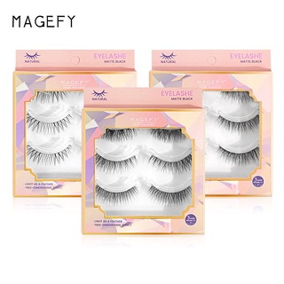 Magefy ขนตาปลอม แบบหนา ธรรมชาติ 15 คู่ 5 กล่อง