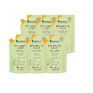 Pipper Standard ผลิตภัณฑ์ล้างจานธรรมชาติ กลิ่นซิตรัส ขนาด 750 มล. 6 ถุง