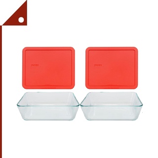 Pyrex : PYR1075451* กล่องเก็บอาหาร Storage rectangle Cover 11-Cup 2-pk