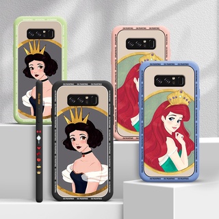 สำหรับ Samsung Note 10  Note 10 LITE Note 10 PLUS  Note 20 Note 20 ULTRA  Note 8  Note 9 เคสโทรศัพท์น่ารักการ์ตูน Disney Princess กันกระแทกฝาหลังกล้อง Full เลนส์เคสป้องกัน