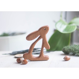 Wooden Teether Bunny. Wooden Toy Hare. Wooden Teether Animal. Natural Baby Toy. Eco Friendly Infant Toy