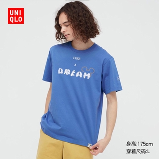 Uniqlo เสื้อยืดแขนสั้นพิมพ์ลาย Mickey Motifs สําหรับผู้ชายและผู้หญิง ( Ut ) ( 437608