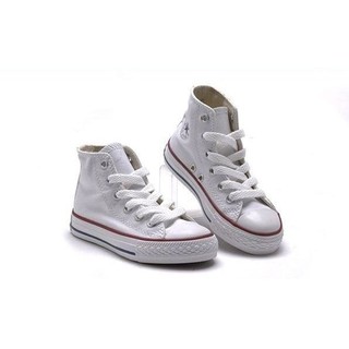 รองเท้าผ้าใบหุ้มข้อ สไตล์ Converse สีขาว