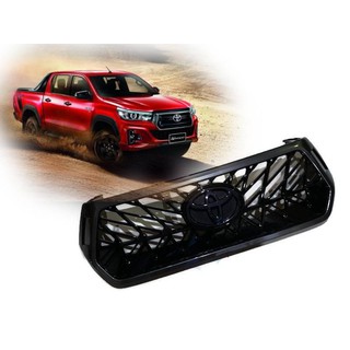 หน้ากระจัง Revo rocco โลโก้สีดำโครมทรง Lexus