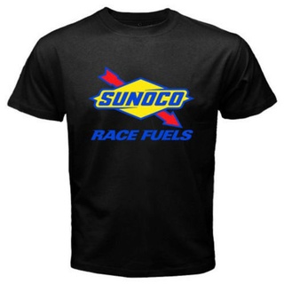 เสื้อยืดแขนสั้น พิมพ์ลายโลโก้น้ํามันเชื้อเพลิงแข่งรถ Sunoco