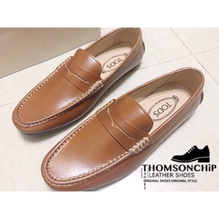 LEATHER BAiGE SHOES รองเท้าหนังลำลอง สีเบจ