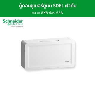 Schneider ตู้คอนซูมเมอร์ยูนิต บัสบาร์แยกแบบปลั๊กออน ฝาทึบ ขนาด 8+8 ช่อง รหัส SDEL18X8RCCB63 รุ่น Square D EL