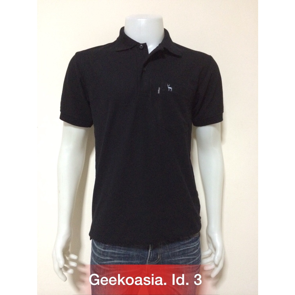 เสื้อโปโลหญิงและชาย สีดำ 03 (ตรากวางแท้💯) By Geeko