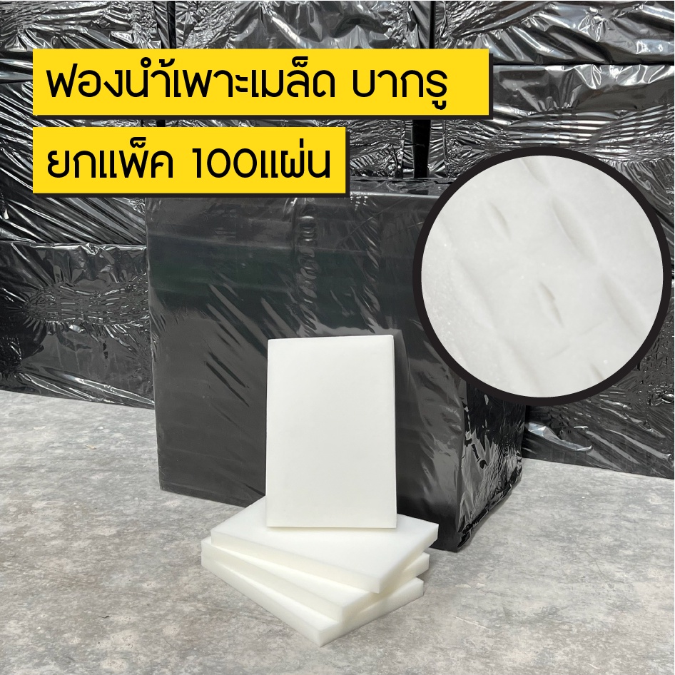 ยกแพ็ค100แผ่น ฟองน้ำเพาะเมล็ด ปลูกผักไฮโดรโปนิกส์ บากรู เนื้อละเอียด A++