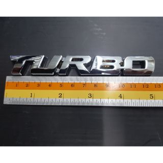 Logo Turbo งานเหล็ก 13x2cm โครเมียม/ทอง/ดำ