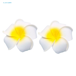 Farfi  2 Pcs Hawaiian Foam Flower Bridal Wedding Party Hair Clip White Plumeria Decor