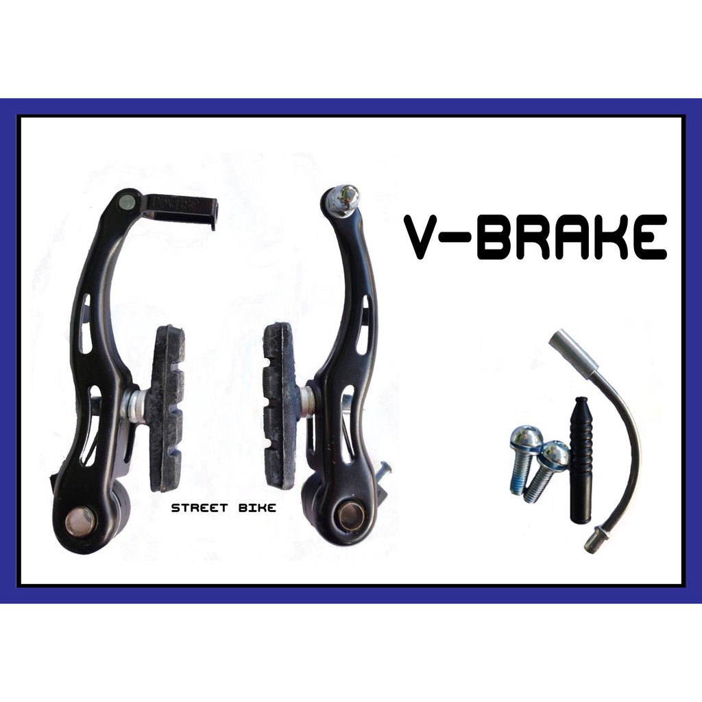 วีเบรค สำหรับจักรยาน V-BRAKE วัสดุทำจากเหล็ก ก้ามวีเบรคพร้อมยางเบรค
