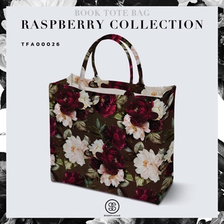 กระเป๋า Book Tote Bag RASPBERRY COLLECTION รหัส TFA00026 #SOdAbag #SOdAhome #SOdAPrintinG