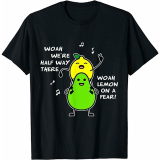 เสื้อยืด พิมพ์ลาย Lemon in a pear fun foodie lyrical สําหรับผู้ชาย