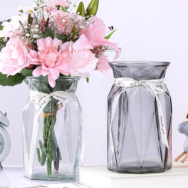 พร้อมส่ง［Becky home shop］แจกันดอกไม้ แก้วโปร่งใสแจกันยุโรปห้องนั่งเล่นที่เรียบง่ายตกแต่งในสไตล์การจัดดอกไม้ - รูปที่ 4