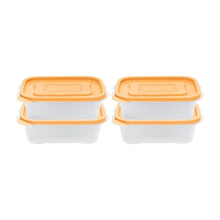 กล่องอาหาร KECH 9001 0.6 ลิตร สีส้ม แพ็ค 4 ชิ้นFOOD CONTAINER KECH 9001 0.6L ORANGE 4PCS