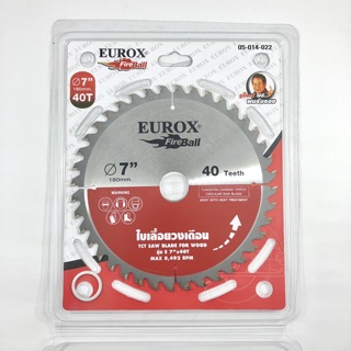 EUROX ใบเลื่อย ใบเลื่อยวงเดือน ตัดไม้ 7 นิ้ว 40 ฟัน รุ่น E 7” - 40T