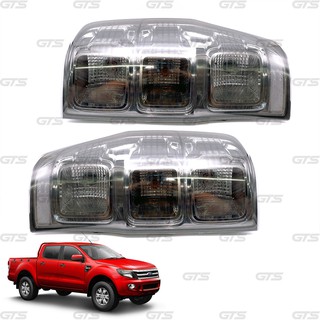 โคมไฟท้าย ไฟท้าย ข้างซ้าย+ขวา สีเลนส์ Smoke สำหรับ Ford Ranger XLT XL XLS ปี 2012-2020