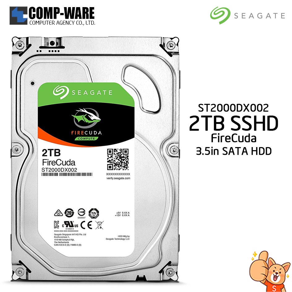 Seagate 2TB FireCuda Gaming SSHD (Solid State Hybrid Drive) - 7200RPM SATA 6Gb/s 64MB Cache 3.5-Inch ST2000DX002