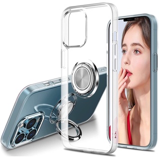 iPhone 13 Pro Max 12 pro max 11 pro max 7plus  XR XS MAX Case Crystal Clear Slim Fit Protective Phone Case Cover with [Ring Holder Kickstand] [Magnetic Car Mount Feature]