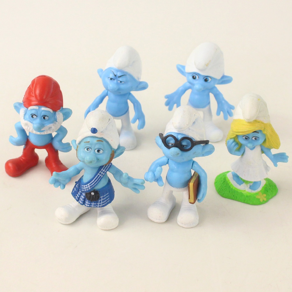 ฟิกเกอร์ไวนิล The Smurfs Season Clumsy Smurfette Papa Grouchy Brainy Gargamel Schtroumpf ขนาดเล็ก ของเล่นสําหรับเด็ก