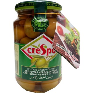 Crespo Whole Green Olives in Brine 354g เครสโปมะกอกเขียวในน้ำเกลือ 354g