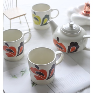 Cool color Lecreuset retro White Peacock series stoneware porcelain coffee pot set flat plate dish tableware ly