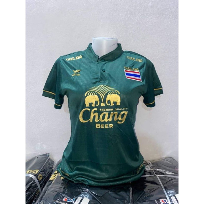 เสื้อบอลเสื้อกีฬาผู้หญิง ทีมชาติไทยคอจีน ลายใหม่
