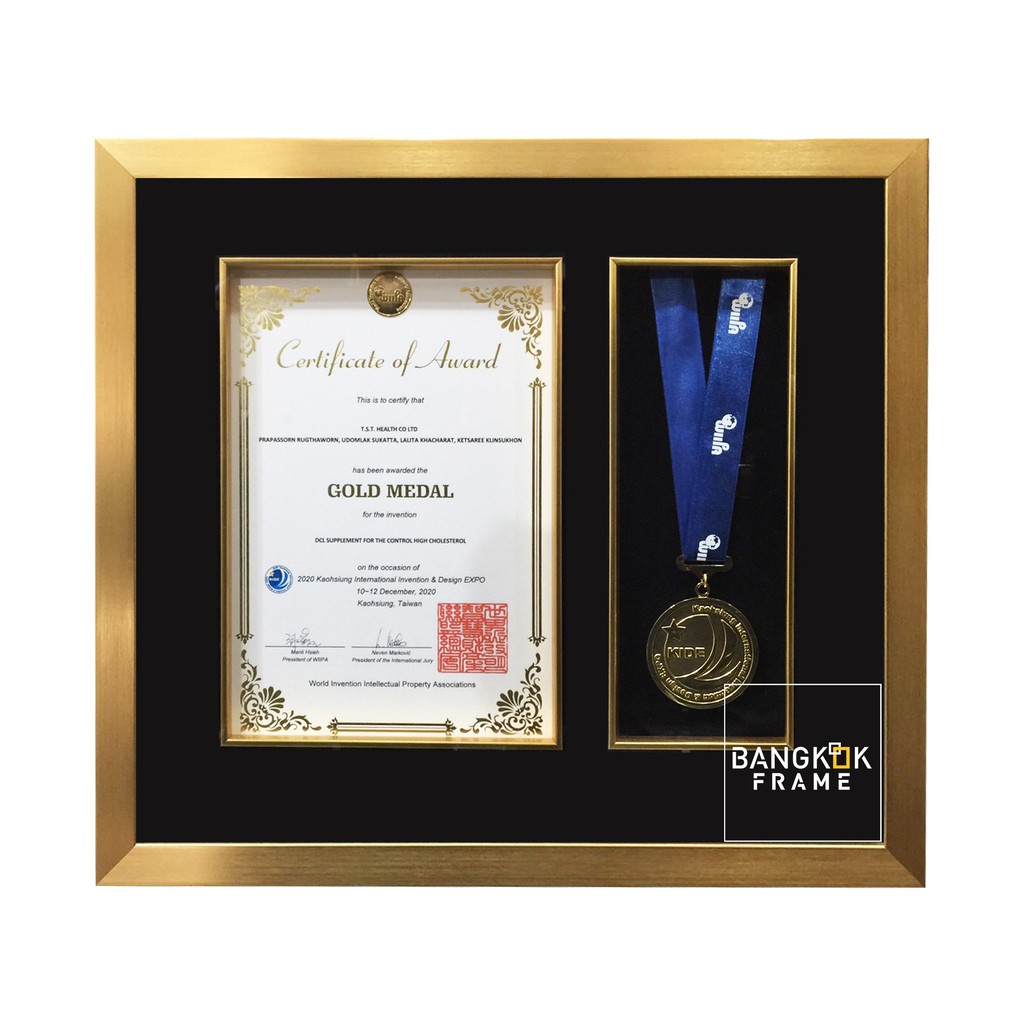 Bangkokframe-กรอบรูปเหรียญรางวัล-กรอบประกาศนัยบัตร-เปลี่ยนใส่ภาพแทนได้ ขนาดขอบนอกไม่เกิน18x23นิ้ว (ไ