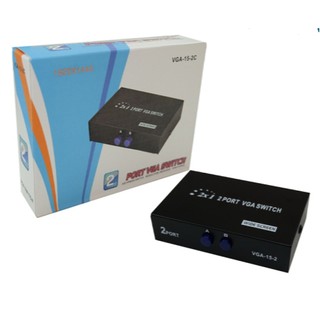 กล่องแยกจอ Converter VGA Switch 2 port อุปกรณ์สลับจอ 2 port รุ่น VGA-15-2C