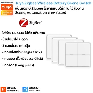 Tuya Zigbee Battery Switch แป้นสวิตช์ไร้สายแบบใช้ถ่าน Zigbee เอาไว้สั่ง Scene, Automation ต้องใช้กับเกตเวย์