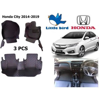 รับประกัน 1ปีเต็ม พรมปูพื้นรถยนต์ 3 ชิ้น สำหรับ Honda City 2009-2020 พรมปูพื้นในรถ อุปกรณ์ภายในรถ โรงงานผลิตของไทย