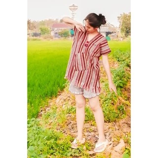 เสื้อทอกะเหรี่ยง เสื้อพื้นเมืองสาวอวบราคาถูก