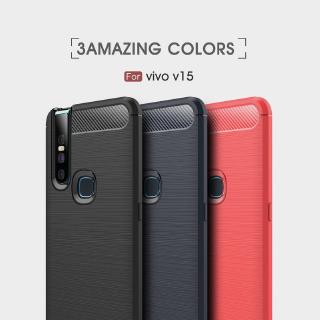 เคสโทรศัพท์คาร์บอนไฟเบอร์แบบนิ่มป้องกันการกระแทกสําหรับ vivoy 15 v 15 v 11 pro v 9 y 15 y 17 v 11i