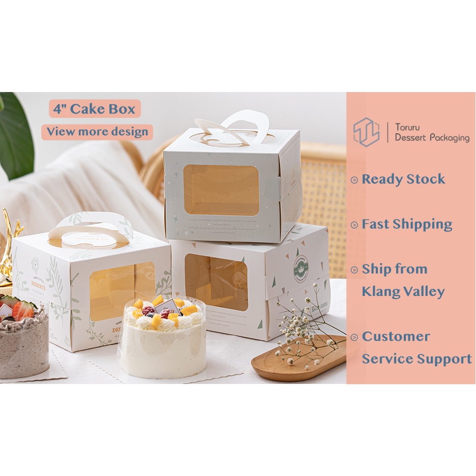 4 Inch Cake Box Ins Style Cute 4" Cake Simple Stylish Kids Cake Box Children's Day Cake Box Clear St