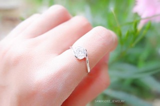 แหวนหมั้นพลอย 6mm