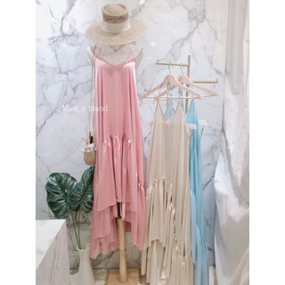 [พร้อมส่ง] NT14 Dress ผ้า Satin เดรสผ้าซาติน Summer sexy elegance dress เดรสสไตล์ korea