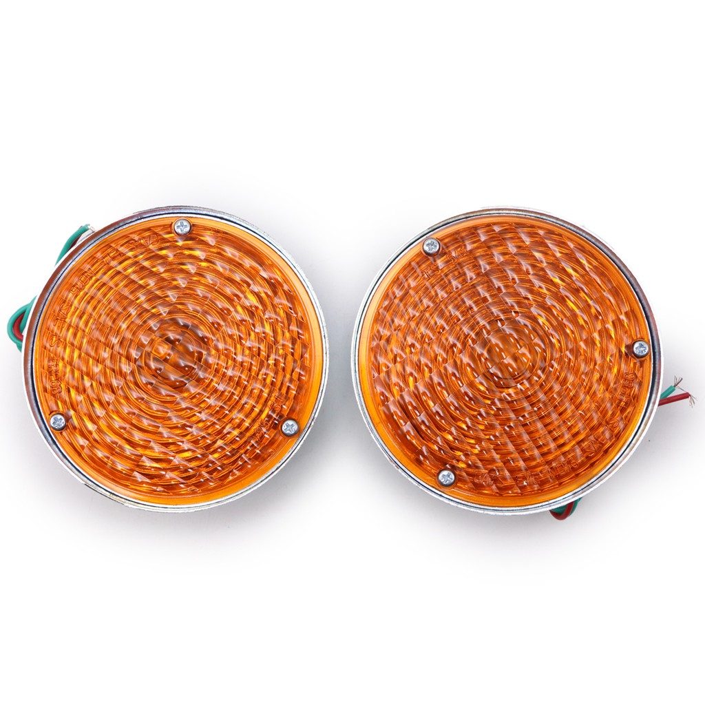 ไฟหรี่ ข้าง ทรงกลม แบบสกรู 2 ชิ้น ขนาด 4.5นิ้ว เลนส์สีส้ม Jeep Willys Jeep CJ3 CJ5 CJ6 CJ2A CJ3A CJ3
