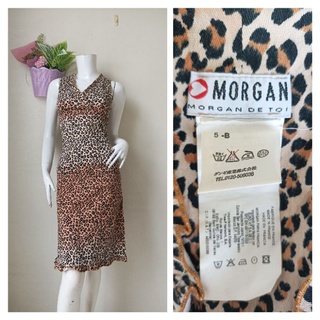 MorganDe Toi เดรสลายเสือผ้ายืด  Size 2 รอบอก 32 - 34 นิ้ว มีบราค่ะ