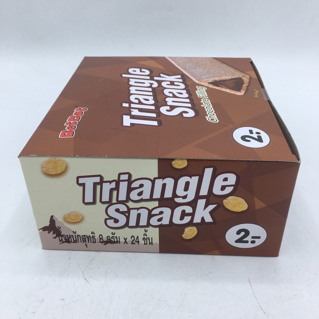 ไตรแองเกิ้ล ขนมอบกรอบสอดไส้ช็อกโกแลต Triangle sanck 8 กรัม x 24 ชิ้น ราคา ถูกที่สุด ดีลบีเคเค แกลเลอรีภาพที่ 3