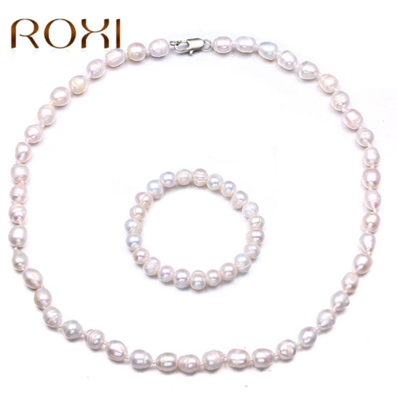 ﻿ROXI ชุดไข่มุกน้ำจืด สร้อยคอ พร้อมสร้อยข้อมือ   สินค้านำ น่ารัก  ในราคาสบายกระเป๋า รุ่น : EOG000228