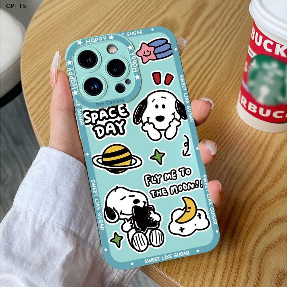 OPPO F5 F7 F9 F11 Youth Pro เคสออปโป้ สำหรับ Case TPU Cartoon Happy Snoopy เคสโทรศัพท์ Angel Eyes