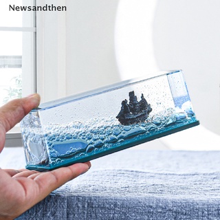 Newsandthen เรือใบ ของเหลว ขวดน้ํา นาฬิกาทราย ตกแต่ง สร้างสรรค์ เรือ ทะเล เครื่องประดับ ดี