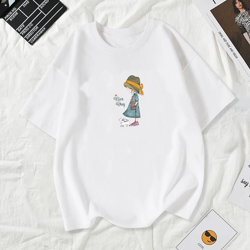 Cosco เสื้อยืดผู้หญิงลายการ์ตูนน่ารัก #8805