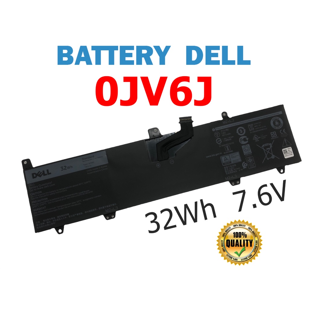 Dell แบตเตอรี่ 0JV6J (สำหรับ Inspiron 11 3185 3180 3168 3162 3164 3179 OJV6J) Dell Battery Notebook 