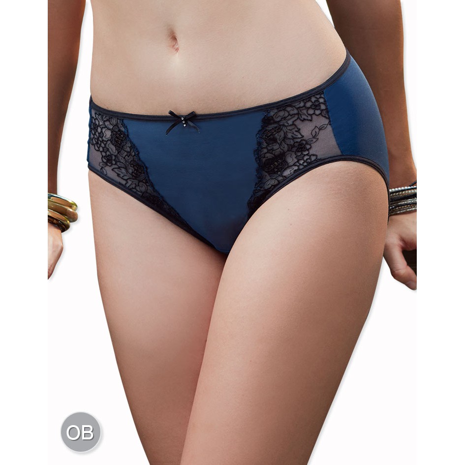 WIENNA กางเกงชั้นใน แบบครึ่งตัว DU61405 ลูกไม้ สีน้ำเงิน ชมพู