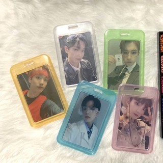 กรอบพลาสติกใส่บัตร ใส่การ์ด สีพาสเทล พร้อมส่ง แถมโซ่ไข่ปลาทุกอัน Plastic ID card holder เฟรมการ์ด