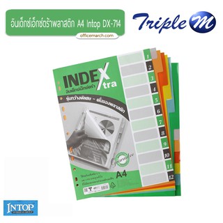 อินเด็กซ์เอ็กซ์ตร้าพลาสติก A4 12 หยัก Intop DX-714